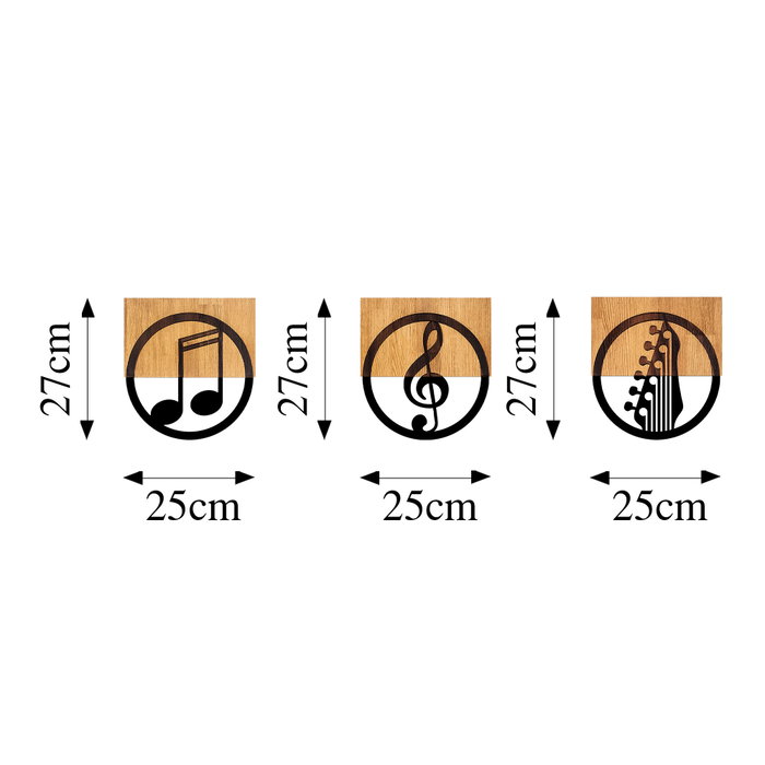 Wallity Just Music - 334 Accesorio Decorativo de Pared Negro y Nogal Wallity Just Music - 334 Accesorio Decorativo de Pared Negro y Nogal